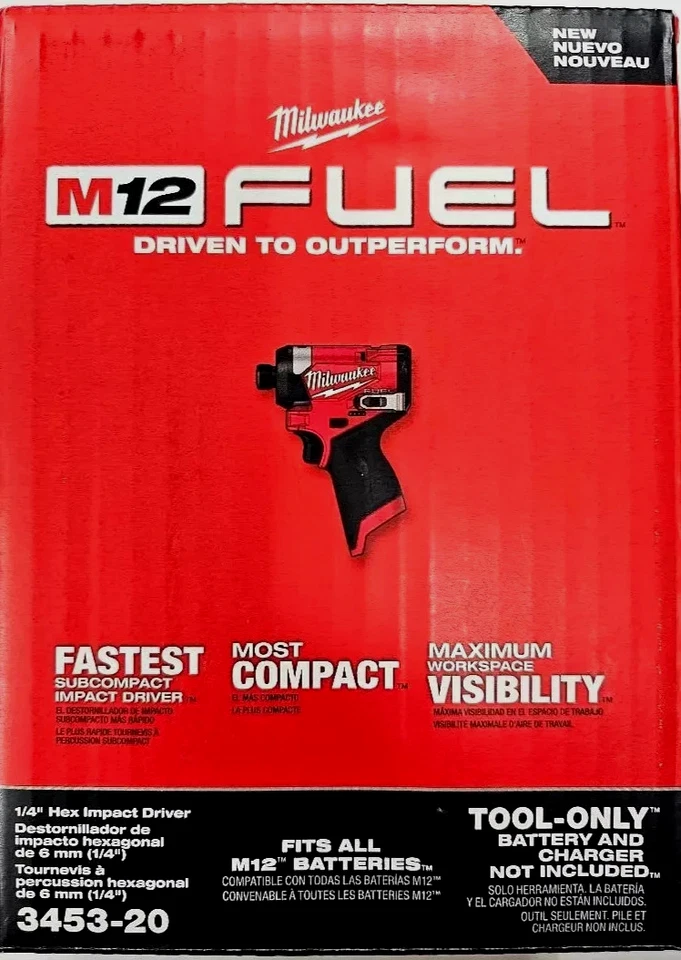 Milwaukee M12 FUEL 1/4" Hex Impact Driver GEN4 Model M12FID2-0/3453-20 Tool Only - Image 3 of 4