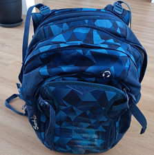 Satch Rucksack blau/schwarz geometrisches Mus...