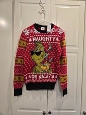 The Grinch Naughty Nice Sweater - Adult Mens SMALL - NEW