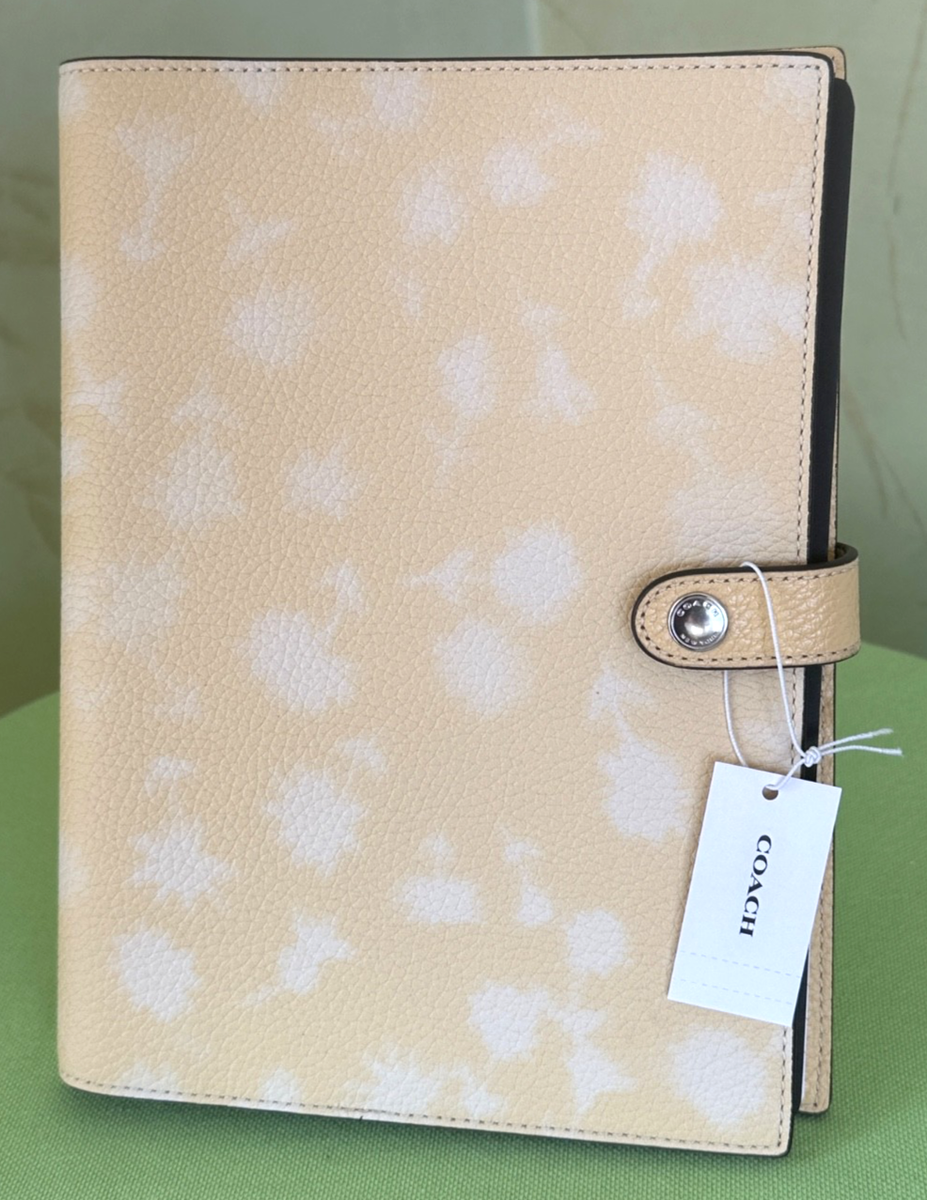 COACH NOTEBOOK WASHED YELLOW WITH FLORAL MOTIF:NWT CDY00 | eBay