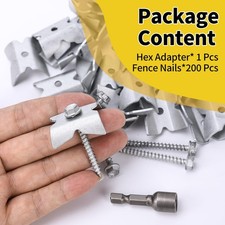 200 ct Fence Staples, Fence Nails for Wire Fence and Softwoods Reusable Fastener