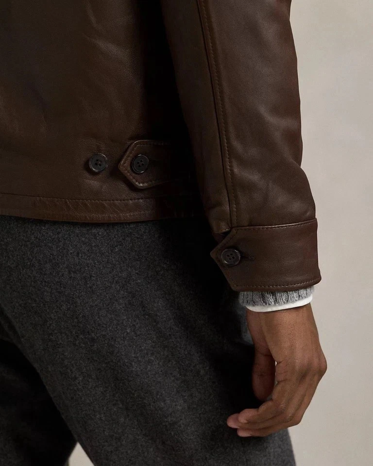 Men’s Brown Sheepskin Jacket | Minimal Casual Design - Image 3 of 4