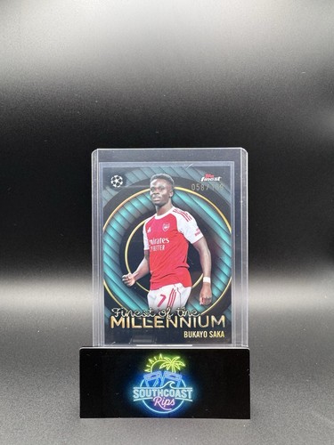 2025/26 Finest UCC Bukayo Saka Finest Of The Millennium Auqa Refractor #58/199