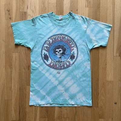 Vintage 80s Grateful Dead Shirt Mens Large Tie Dye Bertha Roses 1988 Skull