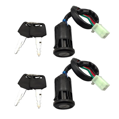 ATV Ignition Switch 4 Wire Key Switch Replacement For 50cc 125cc Bikes 2 Pack