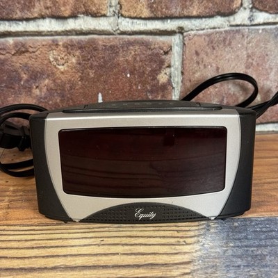 Vintage Equity Digital Alarm Clock Large Red Display Tested Battery Back Up