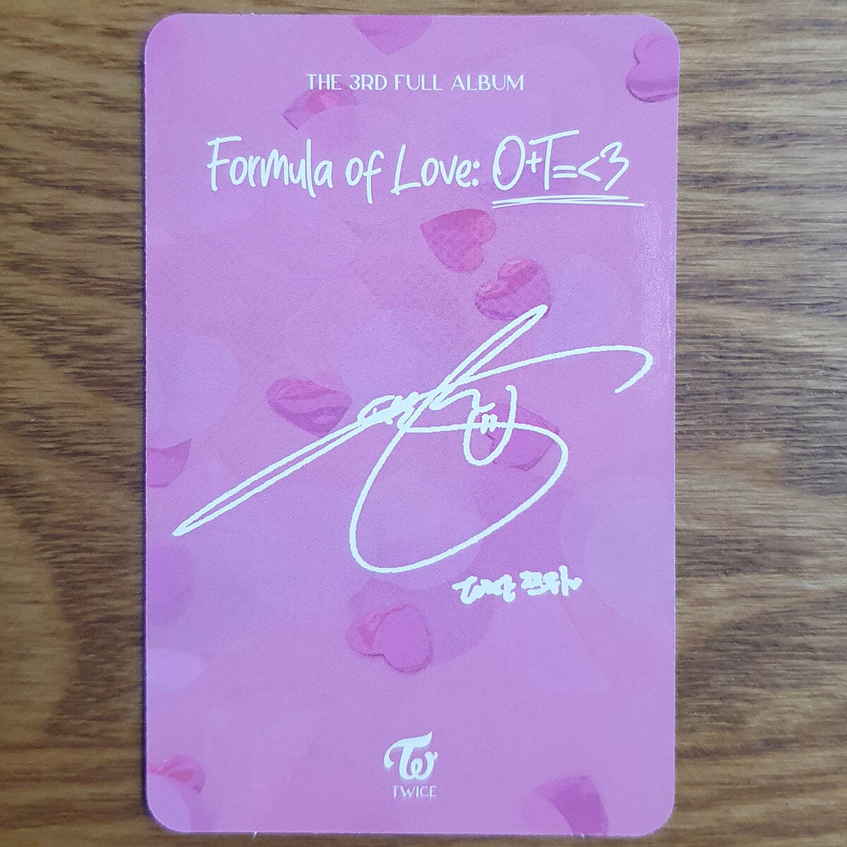 Tzuyu Official Photocard Twice 3rd Album Formula of Love O+T= 3
