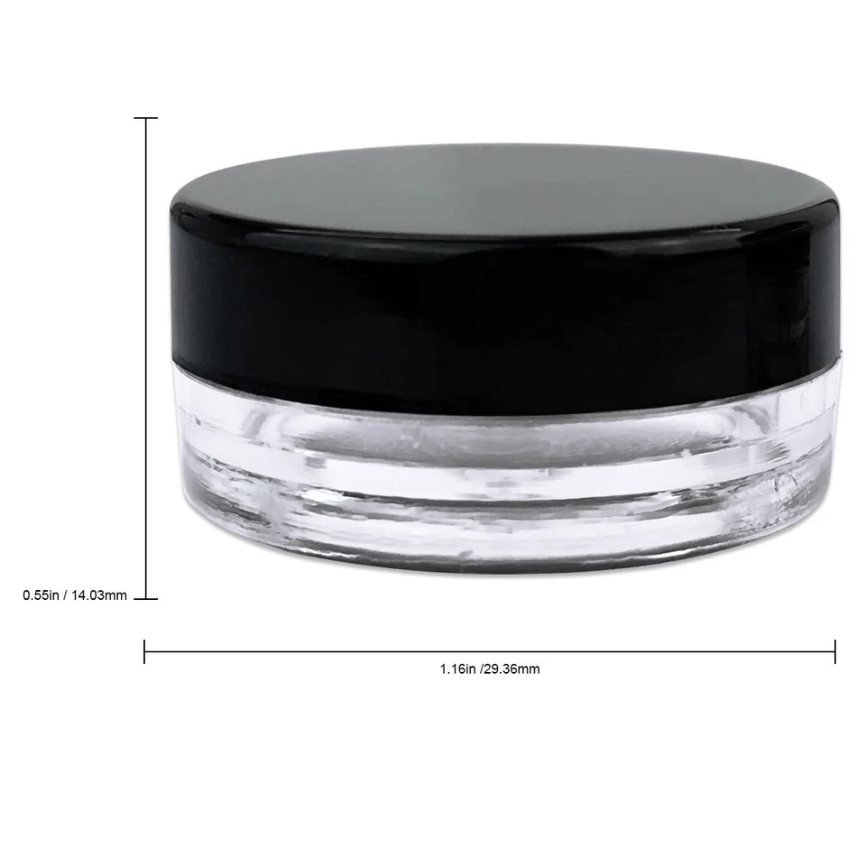 200pcs 3 gram high quality Jars cosmetic makeup cream container Jewelry 3g 3ml - Image 3 of 4