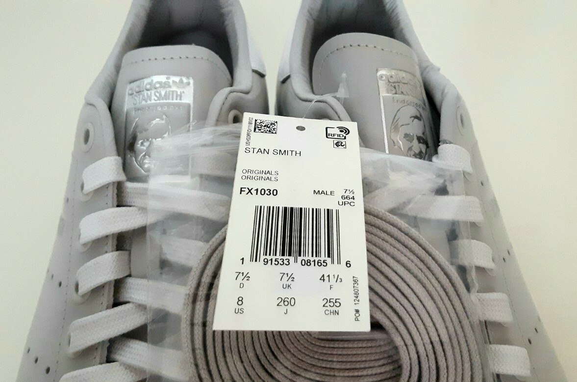 靴 STAN SMITH GRAY (FX1030) 24.5 Adidas Stan Smith Gray White Silver Shoes FX1030 Size Men's