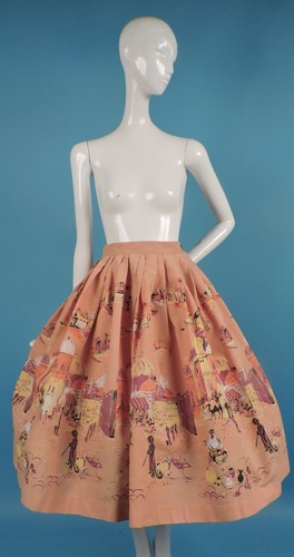 NOVELTY PRINT 1950’S PRINT COTTON SKIRT BY BOBBI B