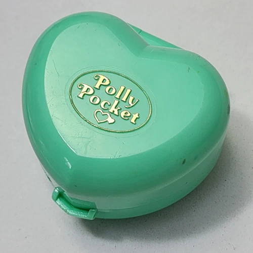 Vintage Polly Pocket Midge's Bedtime Ring Case 1991 - COMPACT ONLY Green Heart