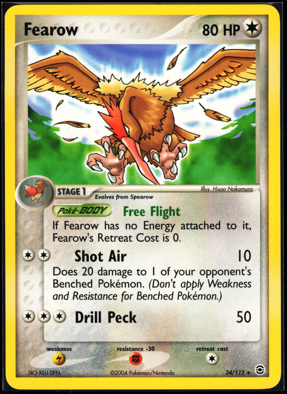 Pokemon Card - Fearow FireRed & LeafGreen 24/112 Rare