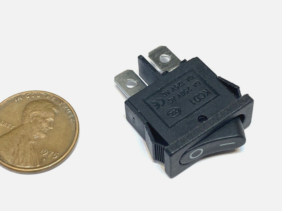 4 Pieces black rocker switch slim small micro on/off 12v 6v t85 2pin on ...