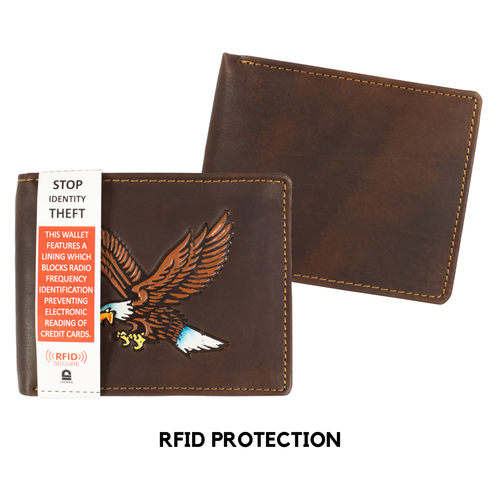 Men's Hunter Leather Wallets Bifold Trifold RFID Blocking Checkbook Cover - Picture 68 of 90
