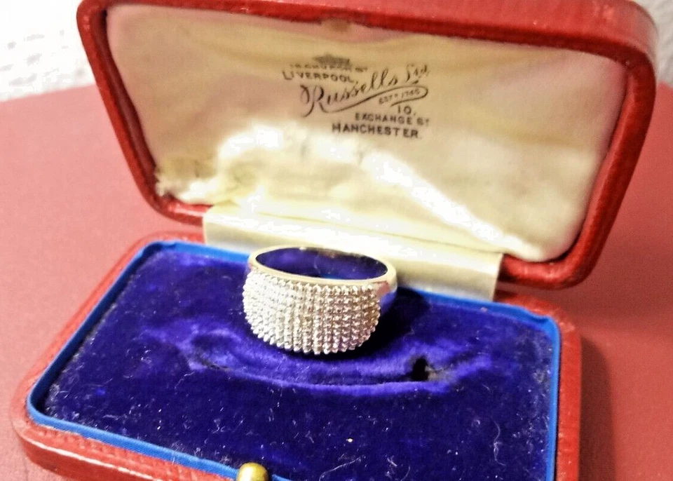 Anello con Zircone bianco misura 13 Fascia Fascione Ring Argento Nuovo - Immagine 4 di 4