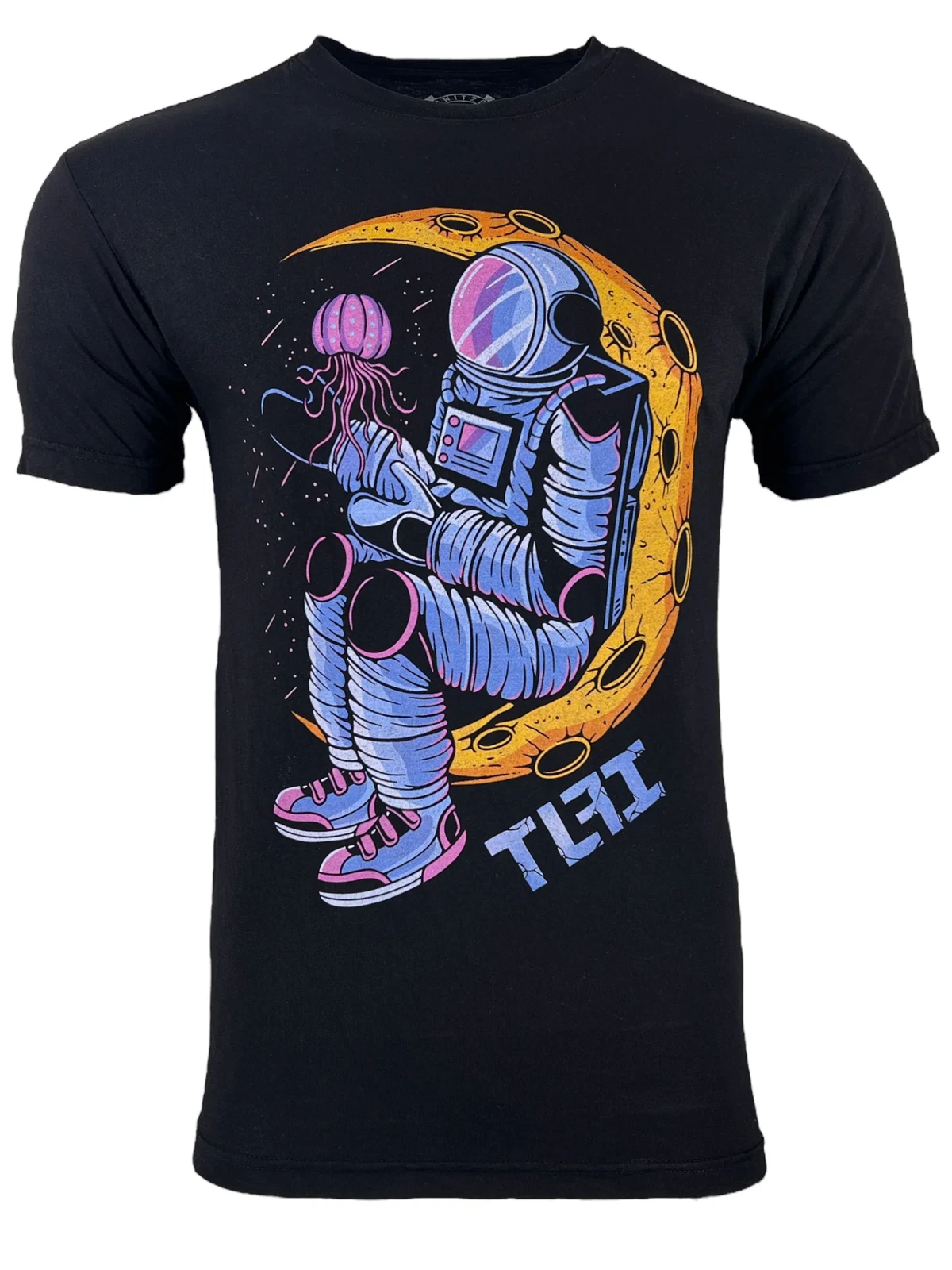 TLFI Men' T-shirt Astronaut Moon Regular Fit Crew neck S-4XL