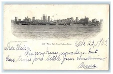 1905 View New York From Hudson River Buildings NY Posted Antique Postcard
