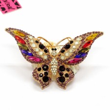 Hot AB Color Lovely Rhinestone Butterfly Fashion Women Charm Brooch Pin Gift
