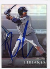 SIGNED BASEBALL CARD AUTO SIGNED BOWMAN PLATINUM 2014 RYMER LIRIANO PADRES #85