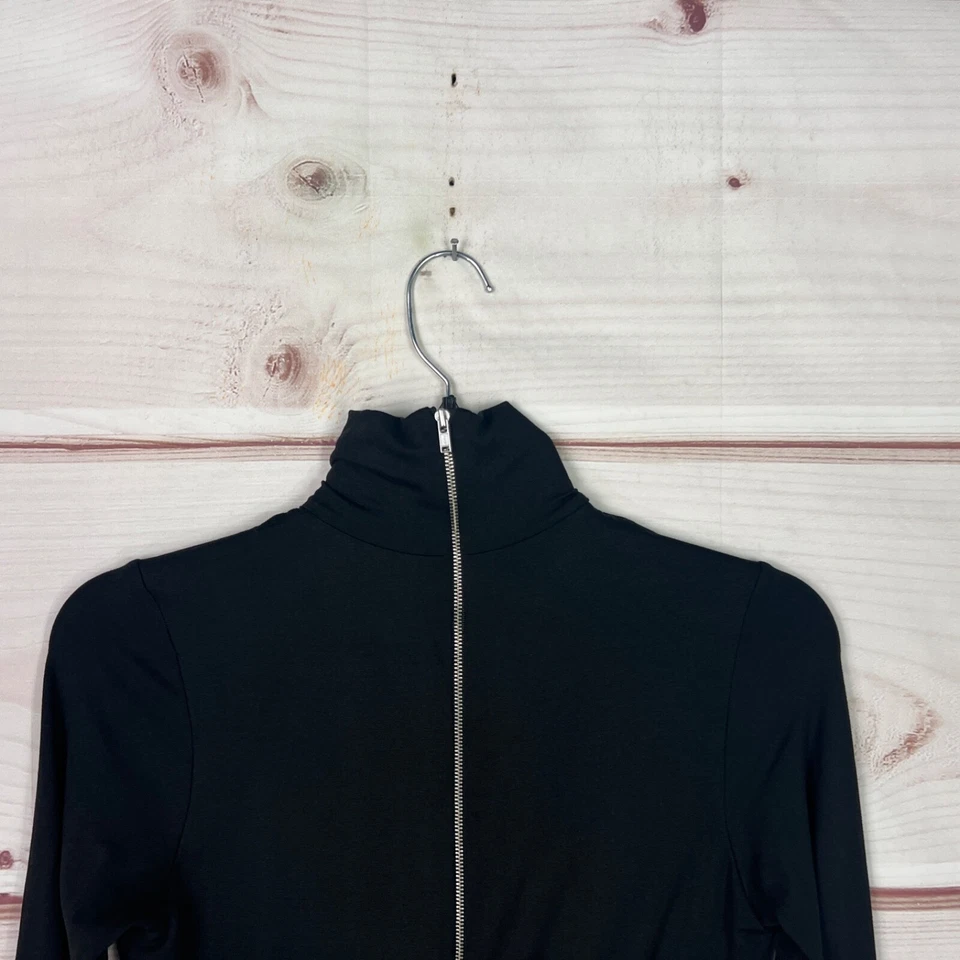 Bumpsuit Dress Womens S Black Maternity Mini Turtleneck Long Sleeve Bodycon Knit - Image 4 of 4