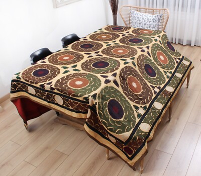 Suzani Uzbek Embroidered Table Cover 7.94' x 9.94' VINTAGE FAST Shipment 14757