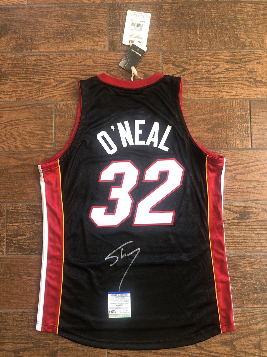 Shaquille O'Neal Signed Mitchell Ness Miami Heat Jersey Shaq Autographed PSA