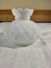 Vintage Fenton White Milk Glass Diamond Quilt Miniature Oil Lamp Shade