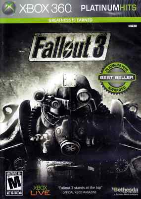 Fallout 3 Platinum Hits (Microsoft Xbox 360) CIB Complete Working