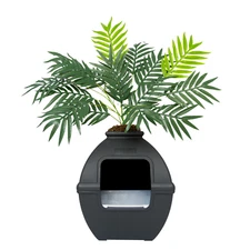Courtyard Hidden Litter Box Planter Essentials Kit Litter Box Liner & Faux Plant