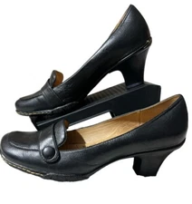 Sofft Oxblood Leather 2.5" Heels Button Trim Strap Pump Shoes Women's Size 11M