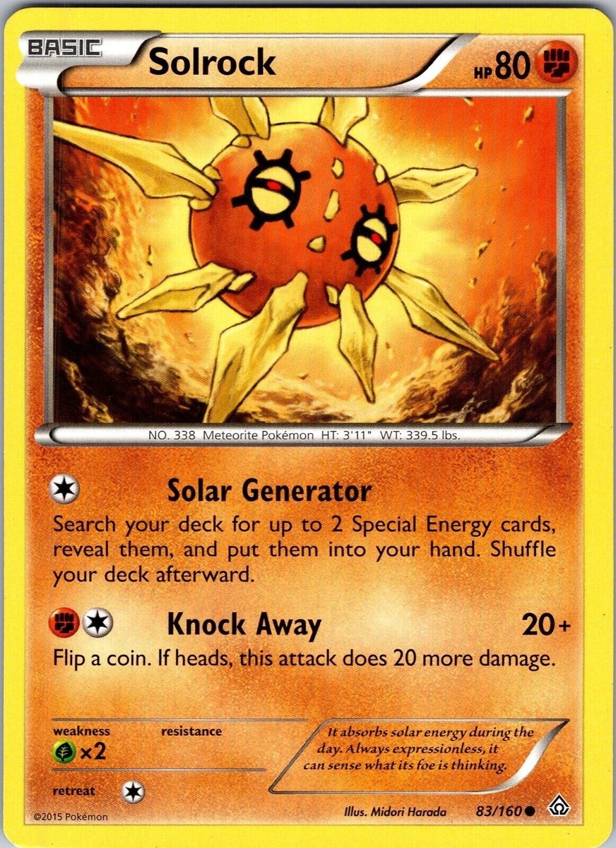 Pokemon TCG Solrock XY Primal Clash 83/160 Regular Common Card NM