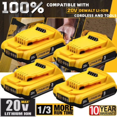 4Pack 20 Volt 3.0AH For DeWalt 20V Max Lithium Ion Battery DCB200 DCB201 DCB203