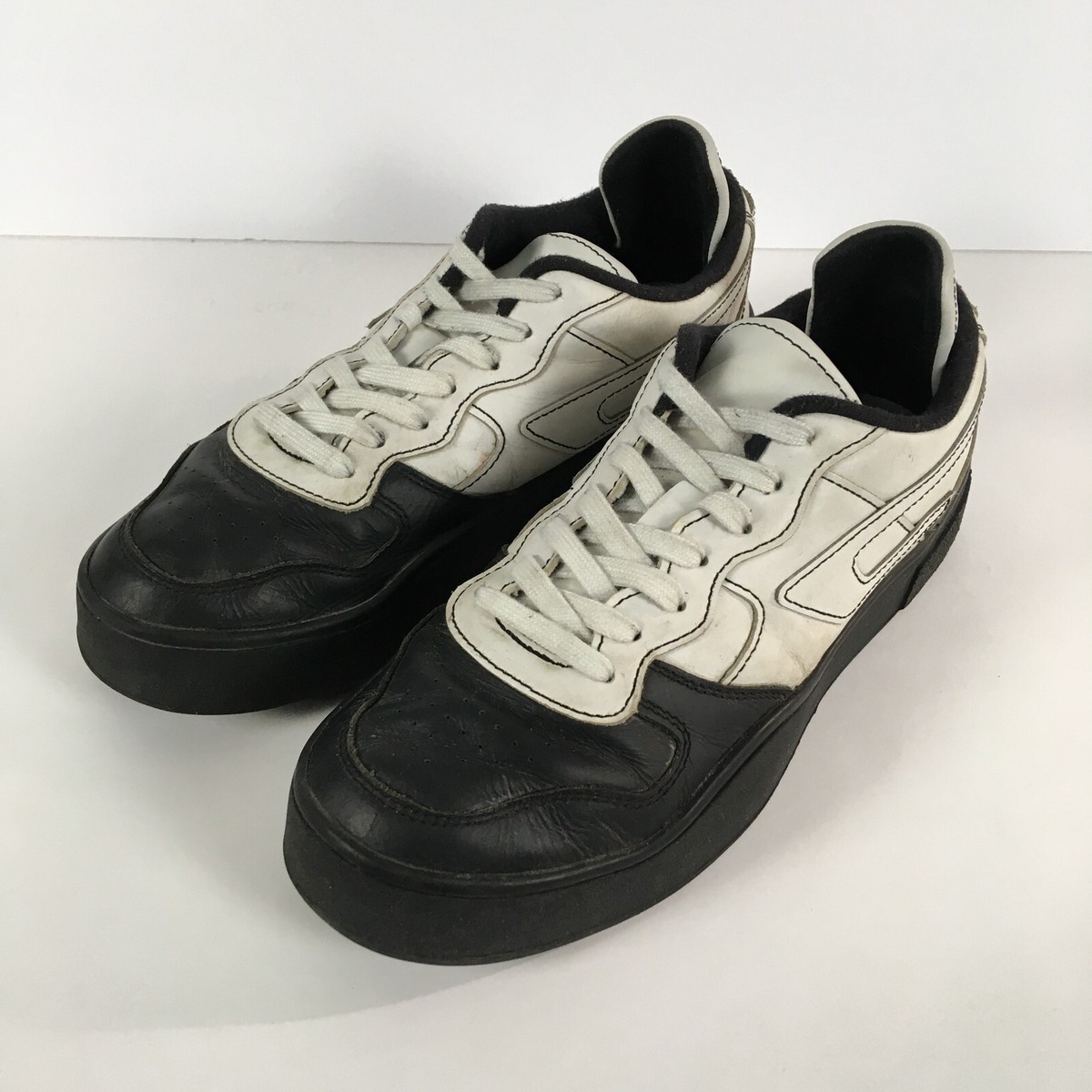 DIESEL S-Ukiyo Low X Sneakers Men's 10 Black & White Leather