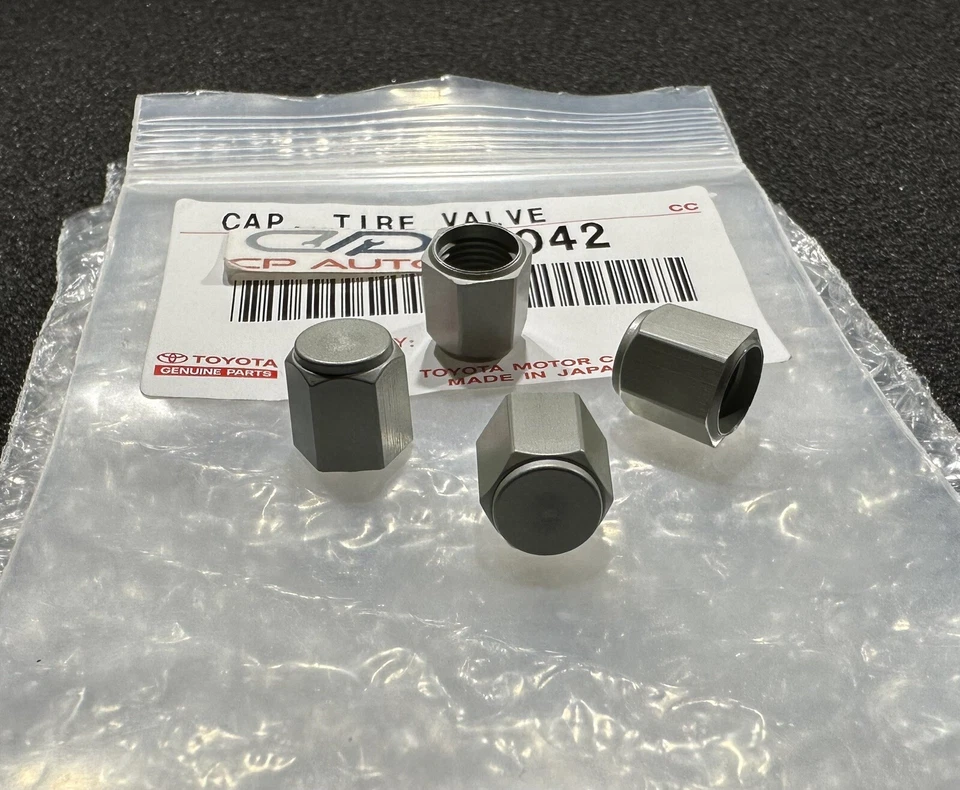 NUEVO 13 - 21 LEXUS LX570 VÁLVULA NEUMÁTICO VÁSTAGO TAPA PLÁSTICO JUEGO DE 4 GRIS OEM Foto 3 de 4