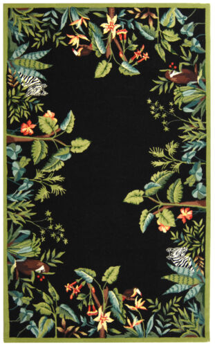 Safavieh Chelsea BLACK / GREEN 8' X 8' Round Area Rug - HK295B-8R - Picture 3 of 3
