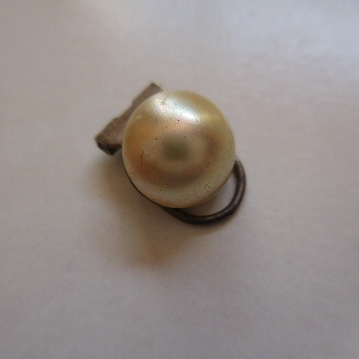 Boucles D'oreilles Pendantes Plaqué Or Avec Perles Acryliques - Vintage Fait Main Italie - Occasion