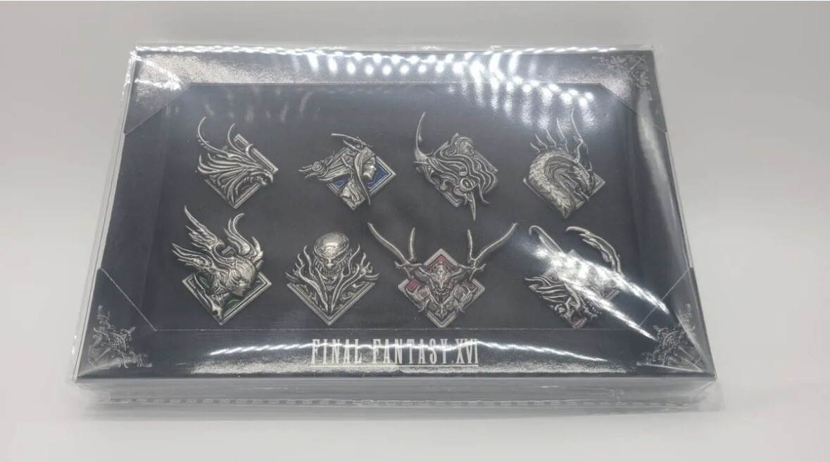 FINAL FANTASY XVI FF16 Collector’s Edition Metal Eikon Pins, Cloth Map ...