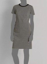 $125 Ralph Lauren Women's Black White Houndstooth Jacquard Dress Size 14