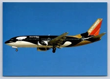 Airplane Postcard Southwest Airlines Shamu Sea World Colors Boeing 737 HF18
