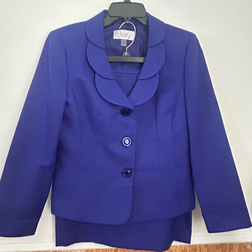 conjunto de traje con falda y blezer/color blue/size (10)
