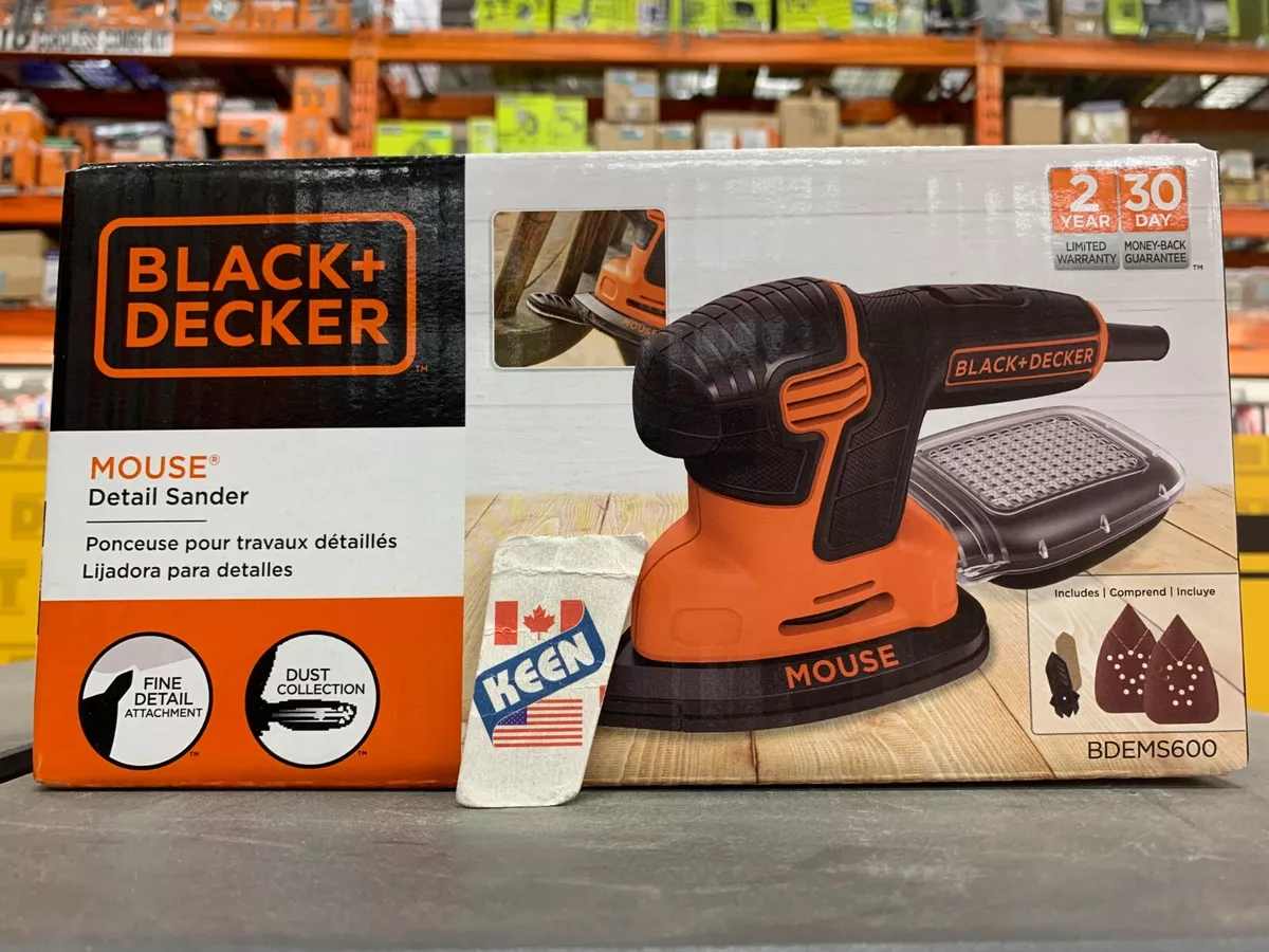 BLACK+DECKER 1.2 Amp Corded Detail Mouse Sander BDEMS600 - The