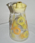 PYREX Yellow Lemonade Orange Juice vintage Carafe 9 1/2" tall  & 5"   USA EUC