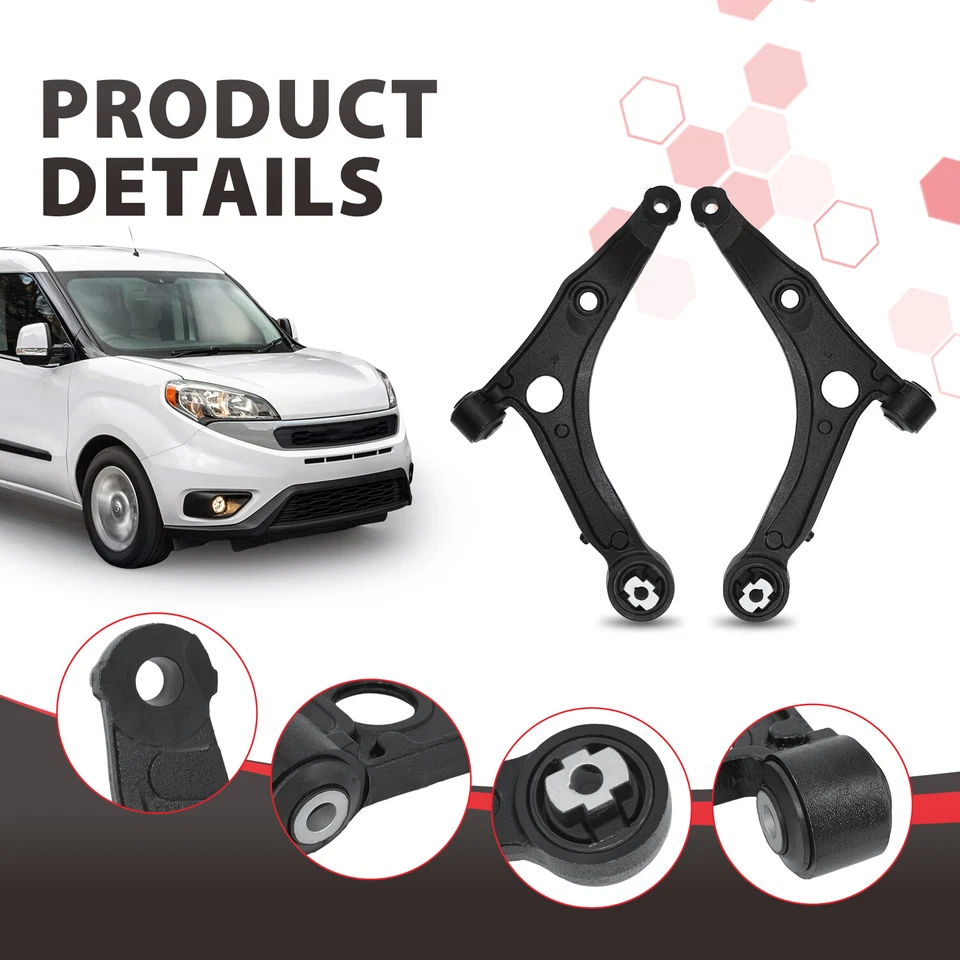 Brazos de control inferiores delanteros 2 piezas para Ram ProMaster 1500 2500 3500 2014-2023 Foto 4 de 4