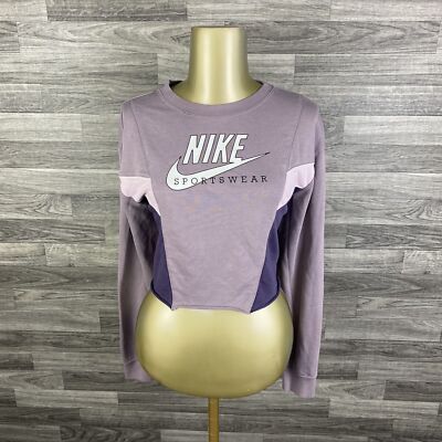 nike purple cropped sweatshirt