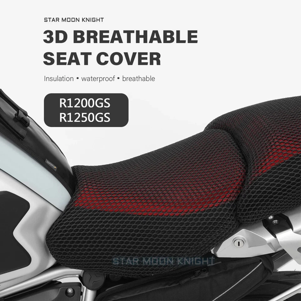 Funda de cojín de asiento de malla 3D para BMW R1200GS ADV 2004-2012 red de malla Foto 4 de 4