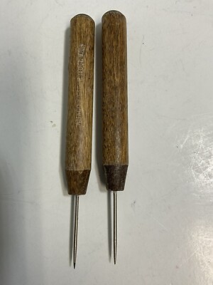 Vintage Amaco Wood Handle Needle Tool Lot Of 2 UsedToolShopCom
