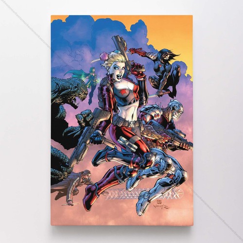 Poster / Toile Harley Quinn – Art Mural DC Comics, Impression Canvas Sans Cadre (#2552)