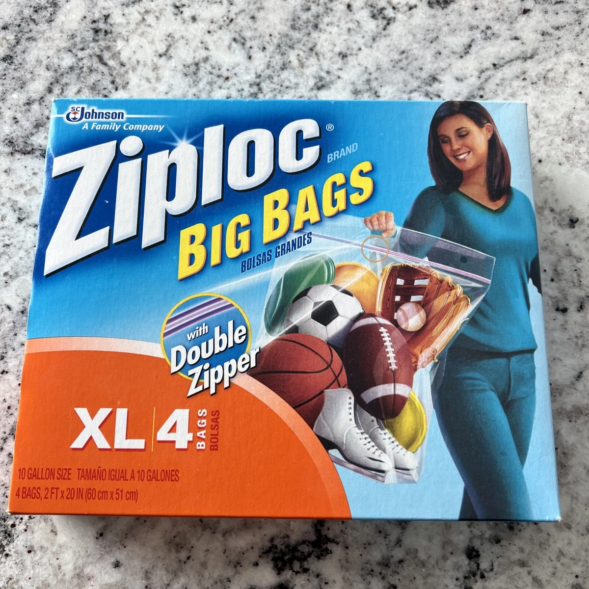 Ziploc Big Bag Double Zipper 3 Jumbo Bags