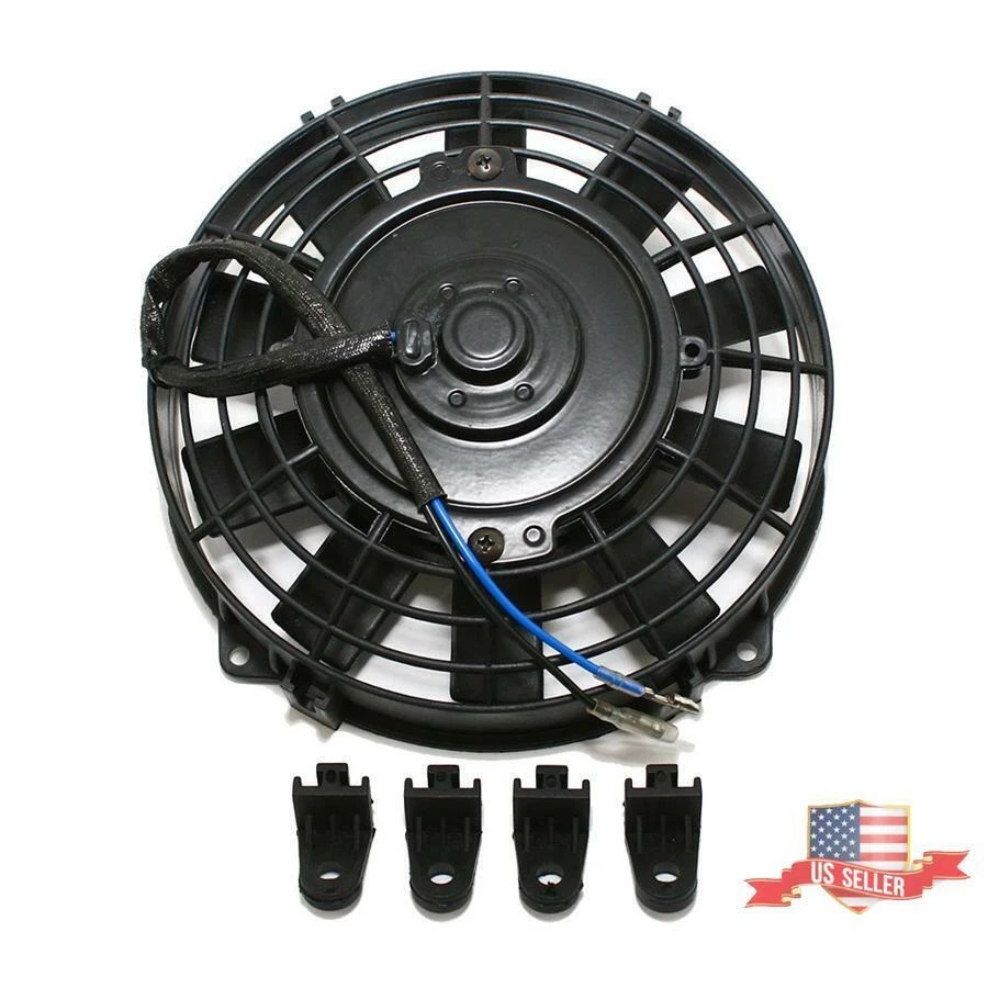 Ventilador de refrigeración universal del motor eléctrico 12V 80W para enfriador de aceite del radiador del motor EE. UU. Foto 3 de 4