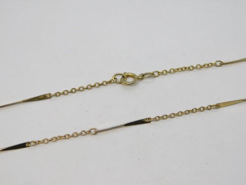 Edwardianische vergoldete ausgefallene lange Gliederkette Halskette antik um 1910